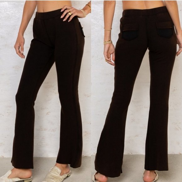 38289 POL Flared Stretchy Pants Black - Picture 3 of 4